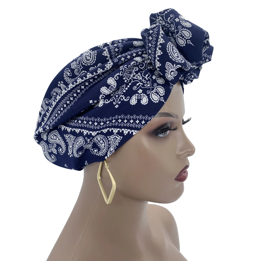 New Floral Printed Bohemian Women Turban Cap Ladies Headwrap Beanies Muslim Headscarf Bonnet Female Head Wraps Turbante Mujer