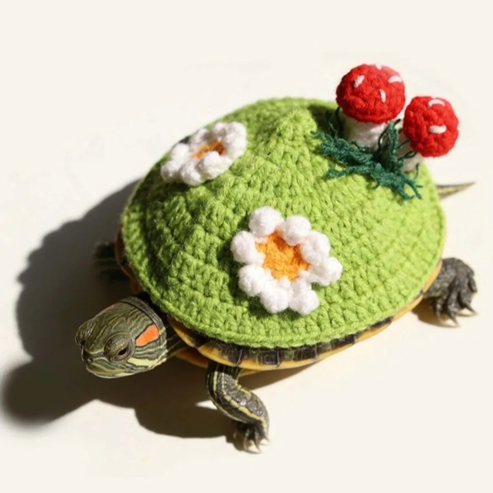 Fashion Handmade Turtle Knitted Sweater Love Heart Decorative Pet Tortoise Clothes Adjustable Warm Turtle Costume Winter Season