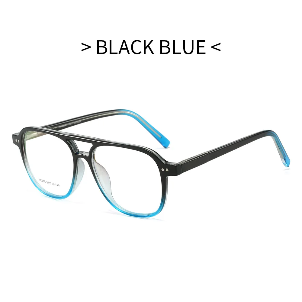 Janvancy Double Bridge Reading Glasses Men Women TR90 Eyeglasses Frame Male Anti Blue Tortoise Blue Spectacles for Prescription