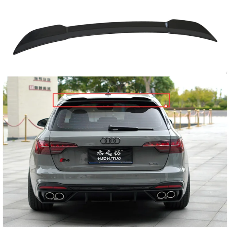 

For Audi A4 S4 Travel Avant/Allroad 2017-2022 High Quality ABS Paint Rear Trunk Lip Spoiler Roof Wing