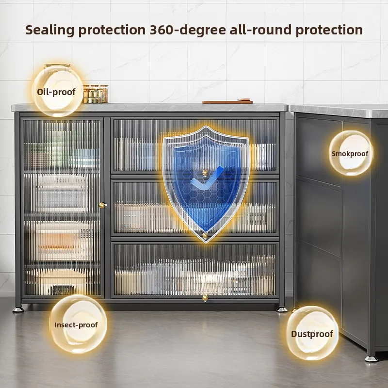 Slate kitchen locker locker floor-to-ceiling household dining side bowl cabinet integrated with wall multi-functional storage