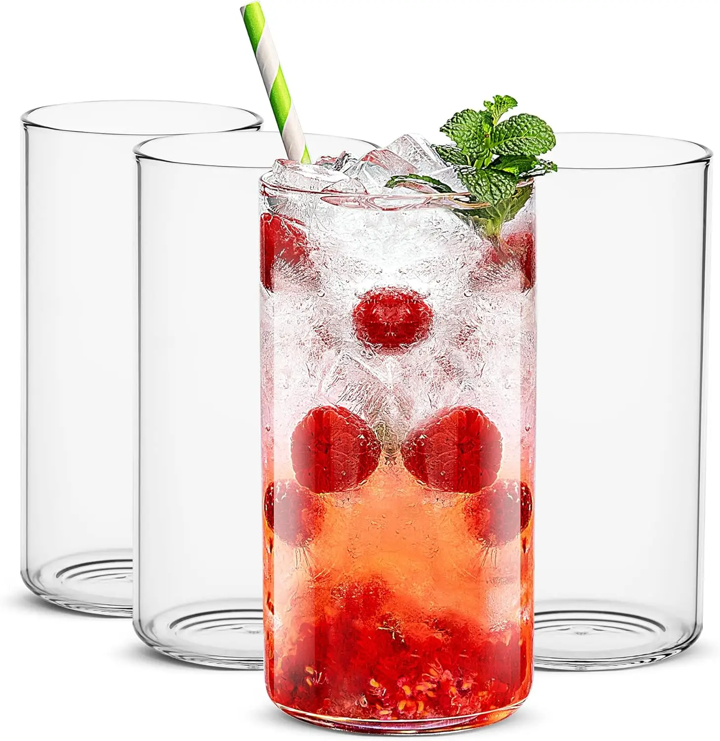 

Набор тонких очков Highball из 4 предметов, набор коктейльных бокалов на 19 унций, очки для питья воды, сока, молока, коктейлей, пива и многого другого, элеган