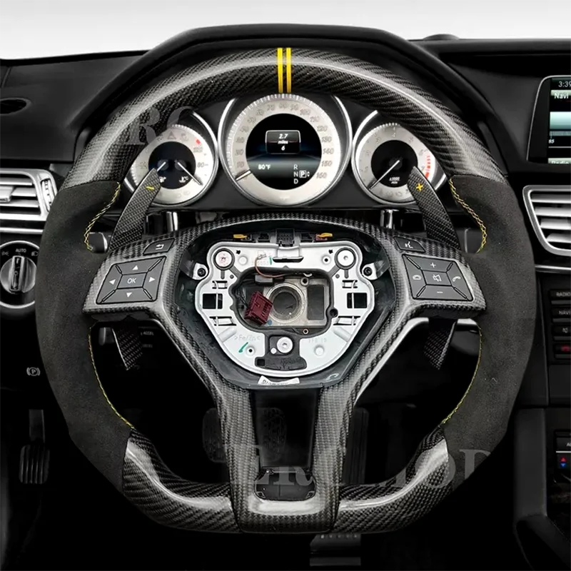 For Mercedes Benz E350 CLS550 C300 AMG Carbon Steering Wheel W212 W218 W204 W207 2009-2016