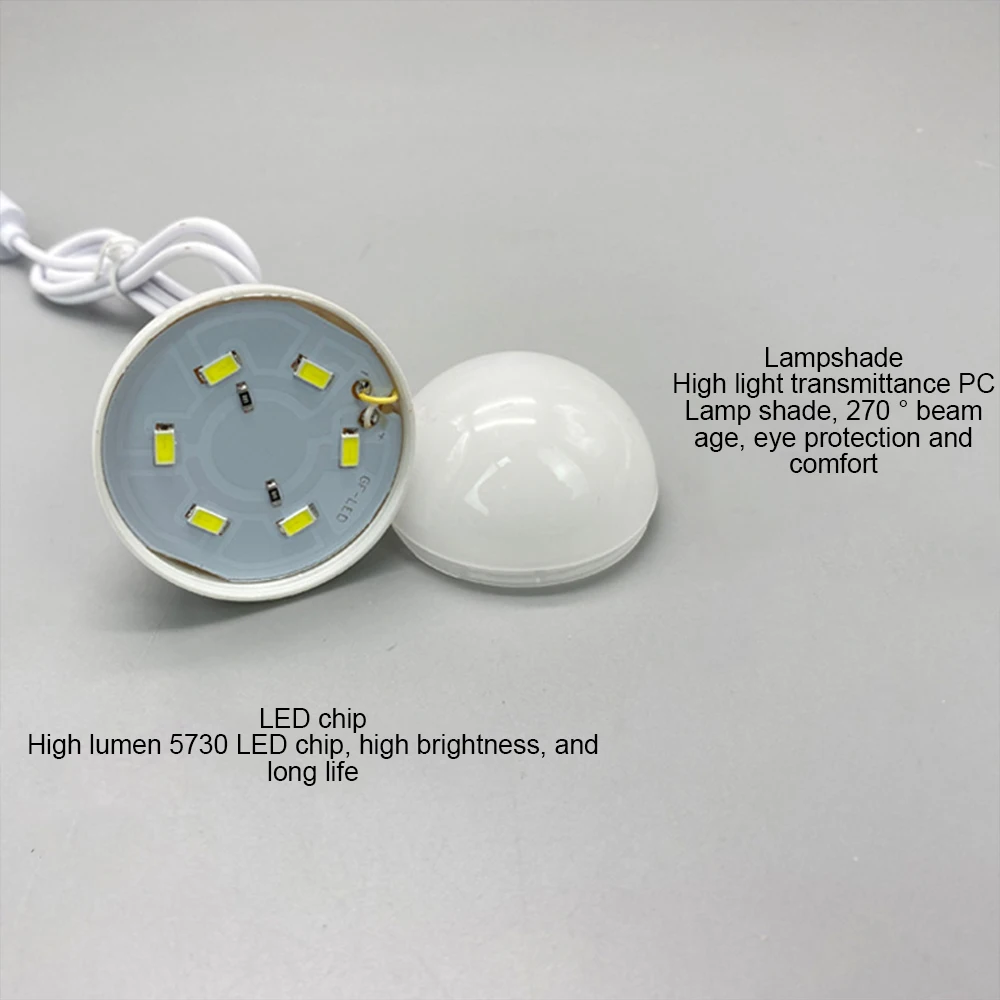 Portable LED Bulb Outdoor Camping Lamp USB Power Book Light Reading Student Study Energy Saving Emergency Lighting