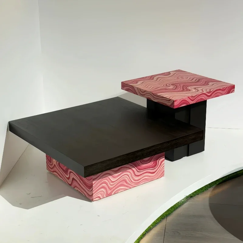 

Medieval style solid wood coffee table combination Italian light luxury living room home designer creative coffee table