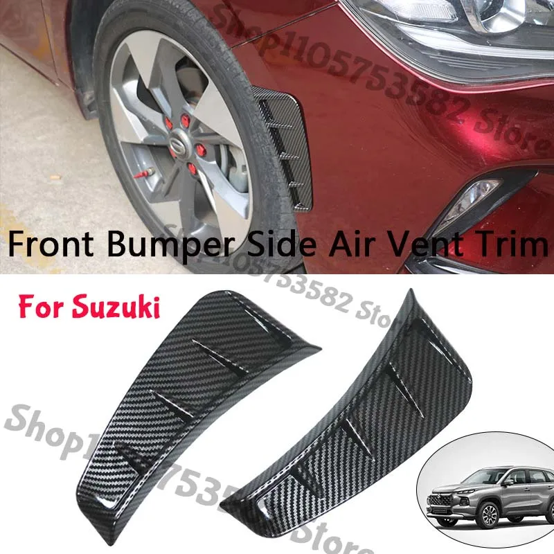 1Pair Car Front Bumper Side Air Vent Trim Carbon Fiber Style For Suzuki Universal Exterior Decoration Cover
