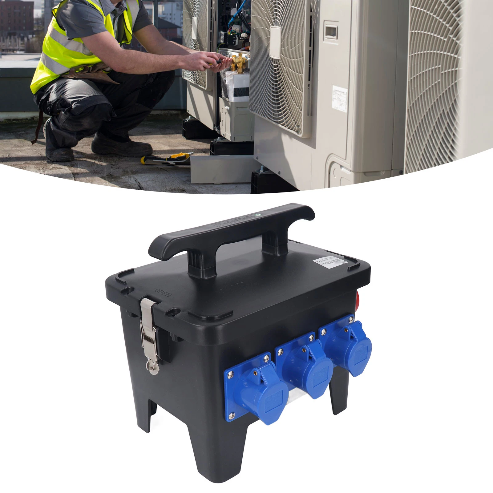 

Power Distribution Box ABS Portable Wide Application AC 220‑380V Plated Contacts Distribution Box Waterproof for Houses