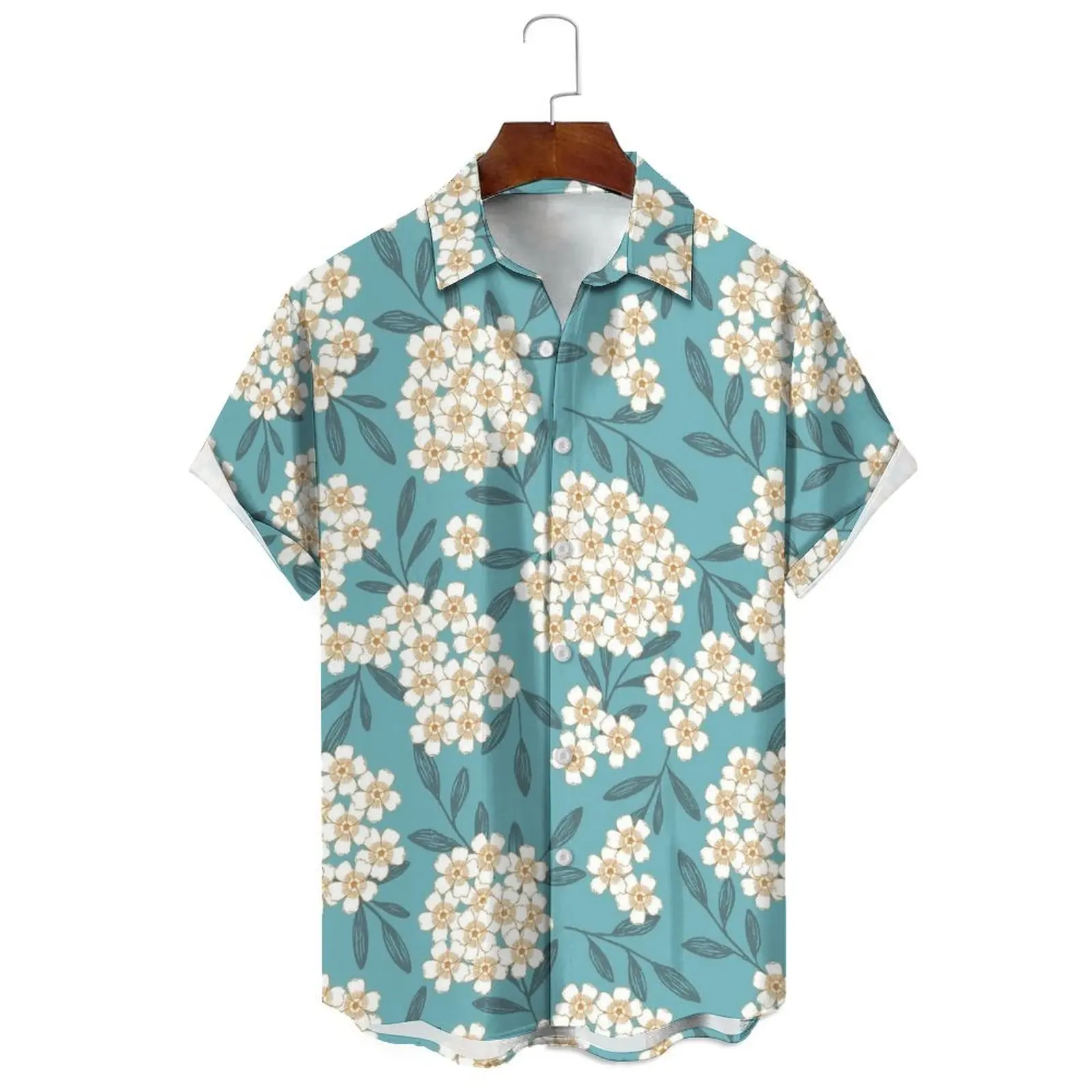 

Fashion Summer Men/Women Relaxed Casual Breathable Small Fresh Irregular Print Daily Can Wear Short-Sleeved Shirts