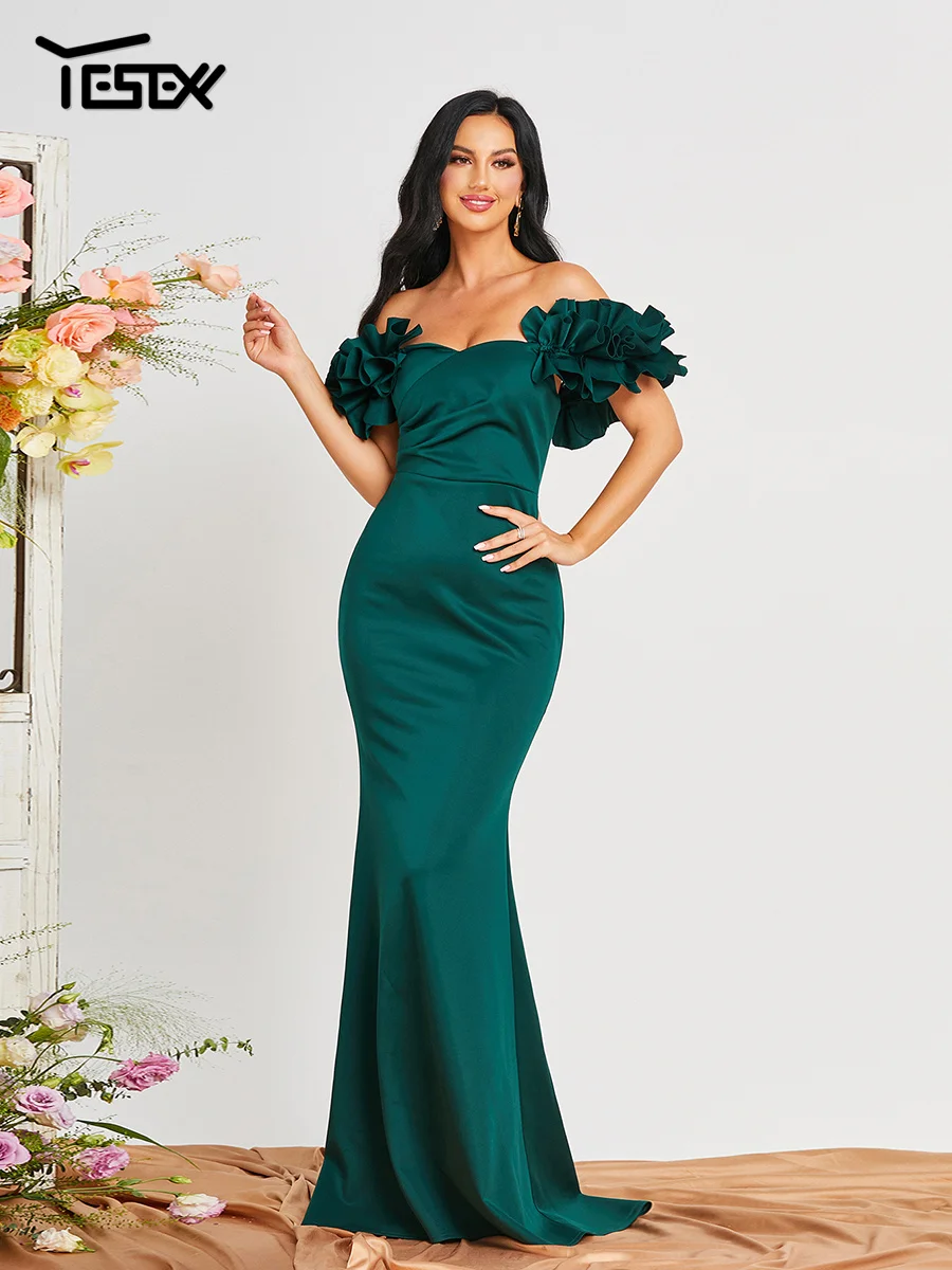 

Yesexy 2024 New Formal Occasion Dresses Green Mermaid Evening Wedding Birthday Party Church Prom Dress