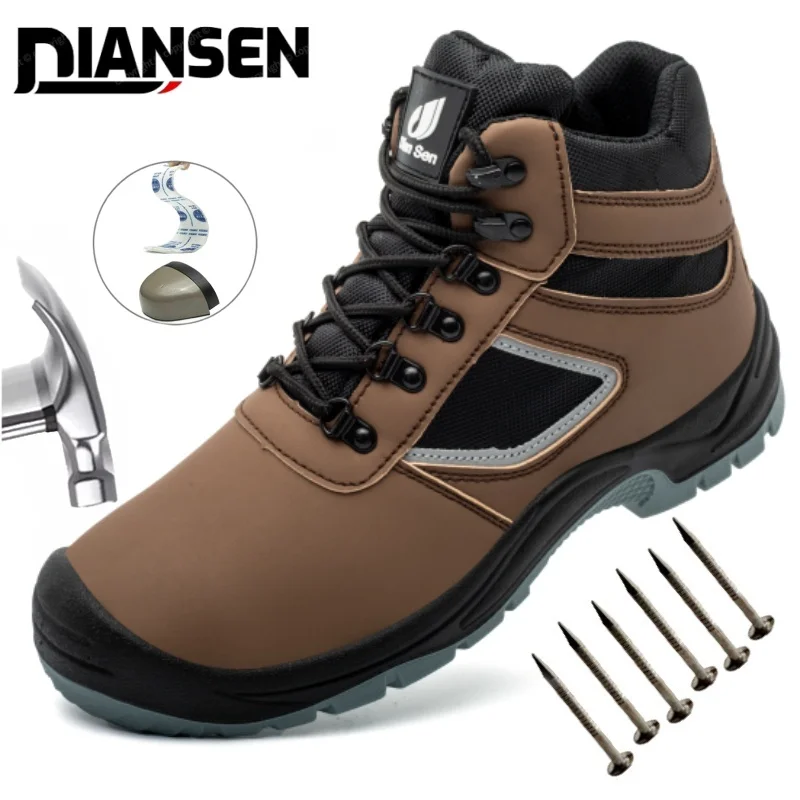 

Steel Toe Safety Shoes Men Work Safety Boots Lightweight Breathable Comfortable Sneakers Men Boots Slip-resistant Boots