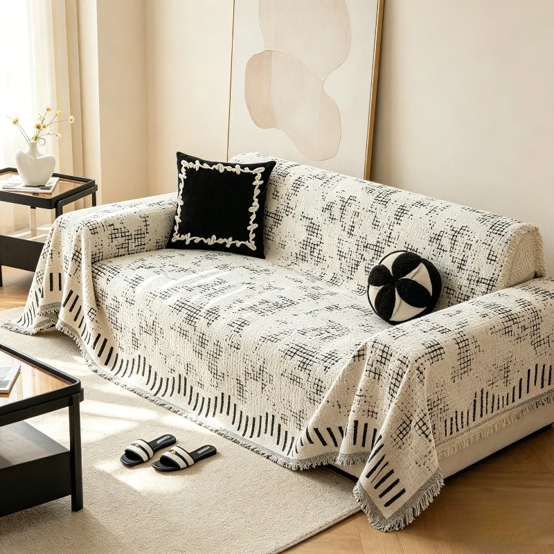 1 Piece Of Retro Interwoven Comfortable Sofa Blanket With A New Bohemian Style Sofa Protective Cover Suitable For Pet Protection