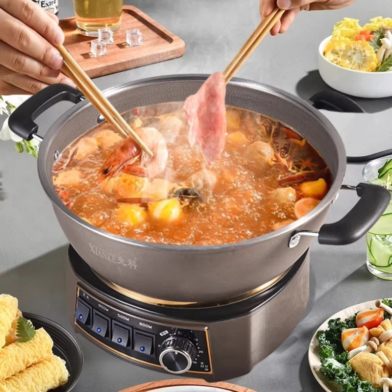 Multifunctional All-in-One Electric Hot Pot Xianke Titanium Honeycomb Non-Stick Electric Wok for Home Steam Cook Stew
