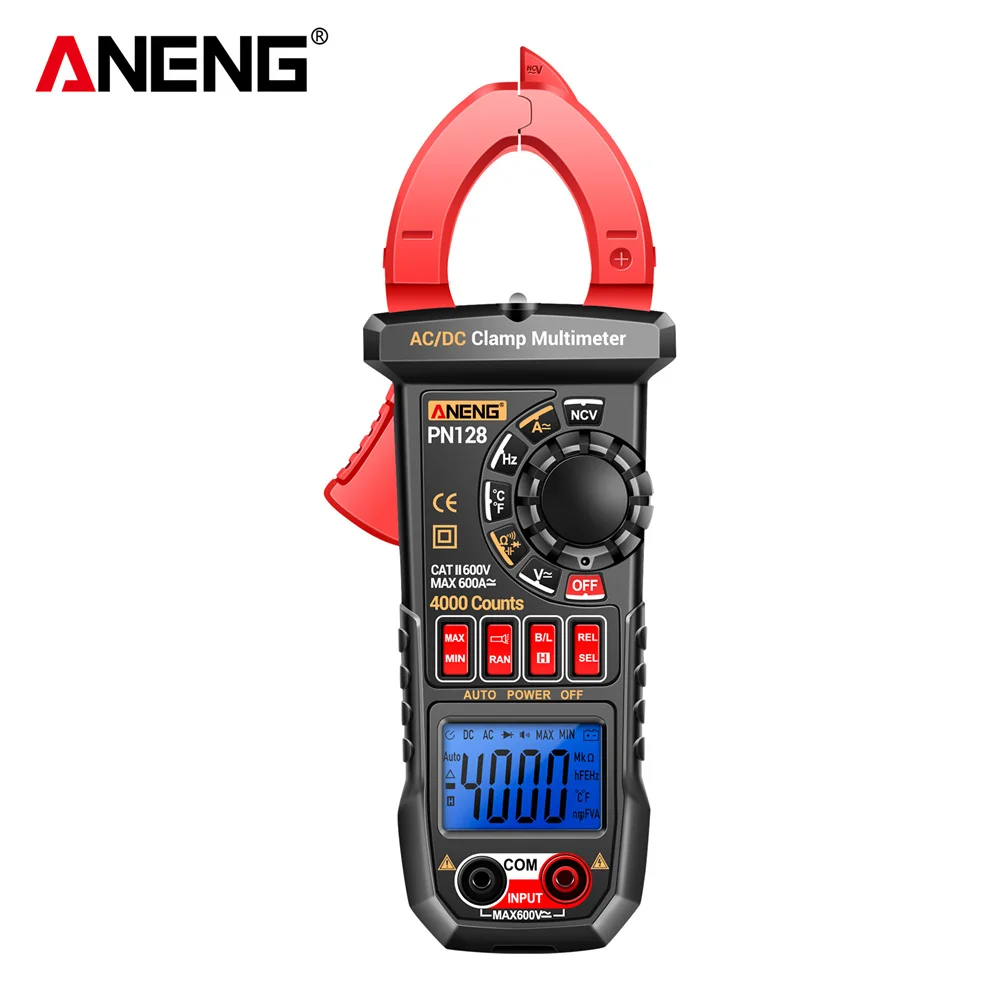 Clamp Digital Multimeter 4000 Counts ANENG PN128 Voltage Resistance Meter High Precision AC/DC Ammeter Voltmeter for Electrician