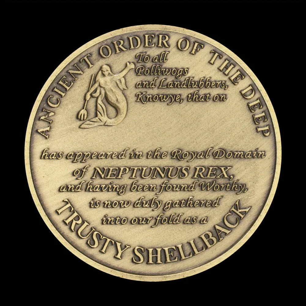 Poseidon, The Sea King Collectible Souvenir Gift  Trusty Shellback Challenge Coin Copper Plated Commemorative Coin