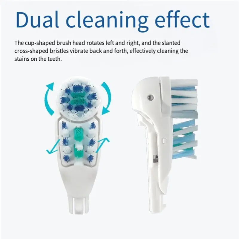 【TODAY-BUY】رؤوس فرشاة الأسنان البديلة المزدوجة النظيفة 20 قطعة لـ Oral B Crossaction 4733/4734 4732 رؤوس فرشاة التنظيف العميق للأسنان