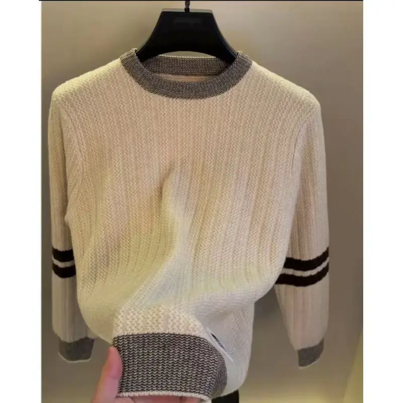 

Новинка 2025 года, мужской свитер, теплый зимний круглый базовый слой, трикотаж, внутренняя одежда, повседневная длинная све, молодежная мода