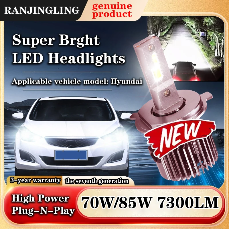 

RANJINGLING LED Laser Headlights Seventh Generation 70W/85W White Light Silent Applicable to modern Automotive Headlight Bulbs