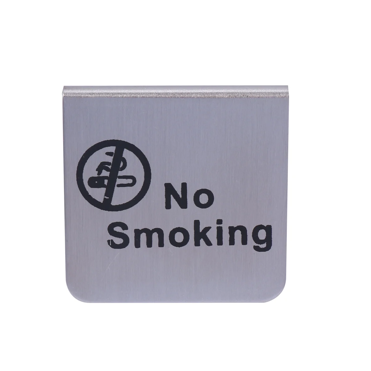 Table No Smoking Sign Stainless Steel Double Side Emblems Signage Metal Desktop Tent