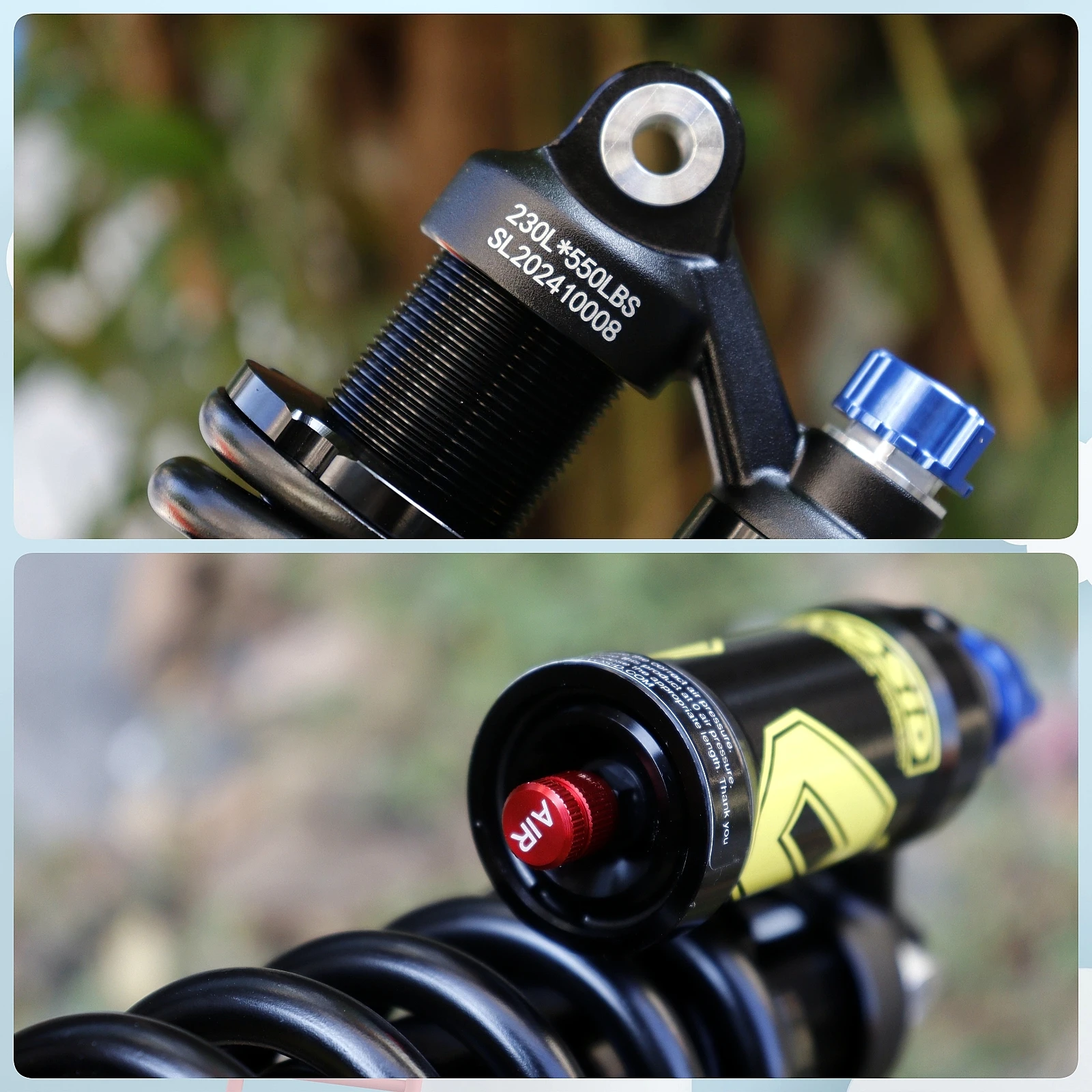 EVOSID MTB Bike Rear Shock Absorber DH FR AM MOTORCYCLE SHOCK BIKE ABSORBER 550lbs Downhill Mountain Bicycle Spring Suspension