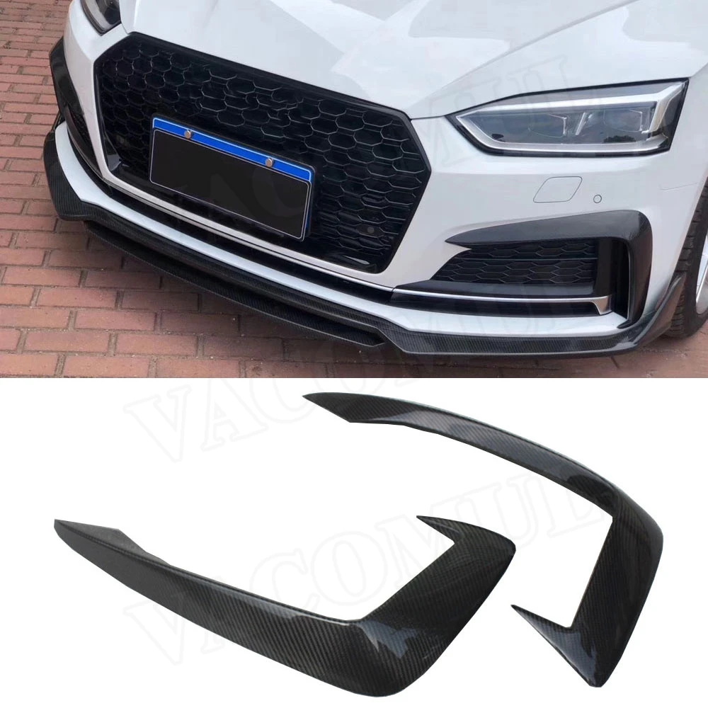 

VACOMUL Carbon Fiber Front Bumper Fog Lamp Eyebrows Cover Trims For Audi A5 S5 2017 2018 2019 Car Styling