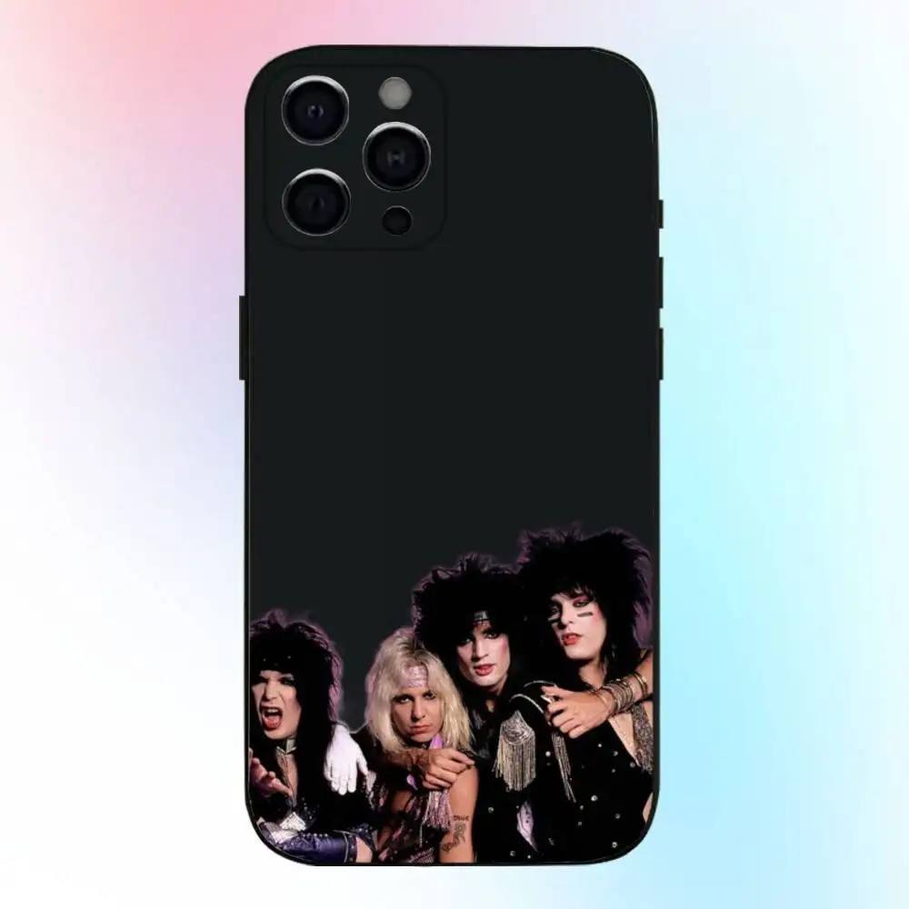 حافظة هاتف باند M-MOTLEY C-Crue Rock لهاتف iPhone17,16,15,14,13,12,11 Plus، Pro Max غطاء أسود ناعم #2