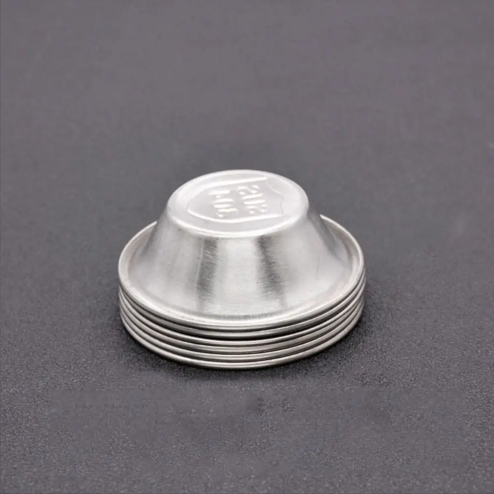 Molde para hornear de acero inoxidable, molde para tartaletas de huevo, molde redondo reutilizable para galletas, taza para salsa a prueba de óxido, 5 uds.