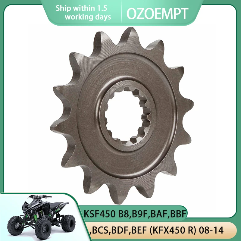 OZOEMPT 520-14T Motorcycle Front Sprocket Apply to KSF450 B8,B9F,BAF,BBF,BCS,BDF,BEF (KFX450 R) 08-14