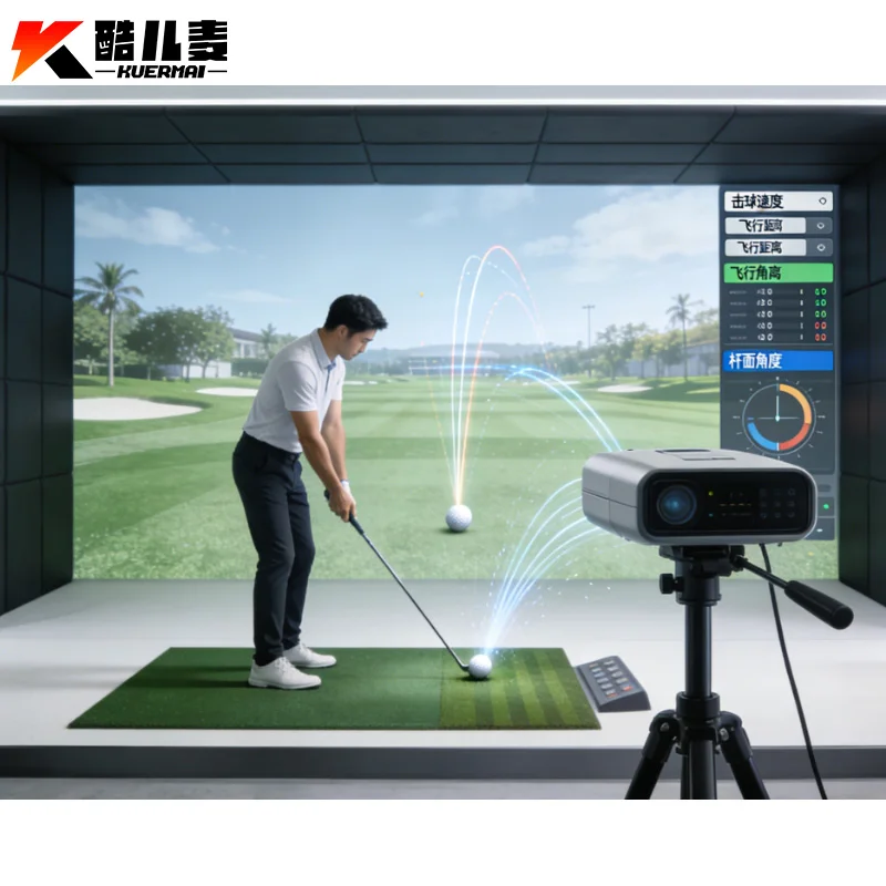 Indoor Golf Luxury Golf Curved Impact Screen Simulator Enclosure Kits with Durable Golf 3D Impact Screen USE