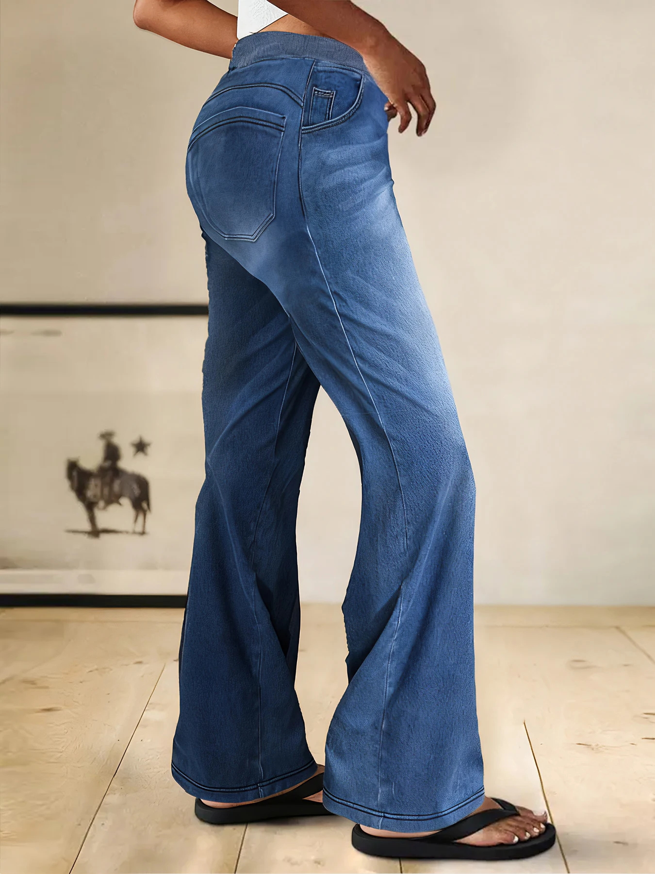 plus Size Women's Loose Straight Leg Jeans Casual Comfortable Daily High Waist Elastic Denim Pants view 3