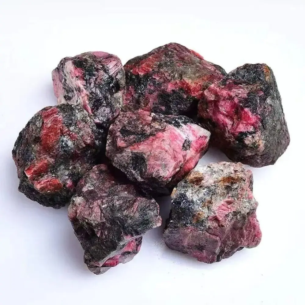 Natural Rhodonite Raw Stones Natural Rocks Garden Aquarium Reiki Mineral Specimens Spiritual Wicca Healing Crystals Gift