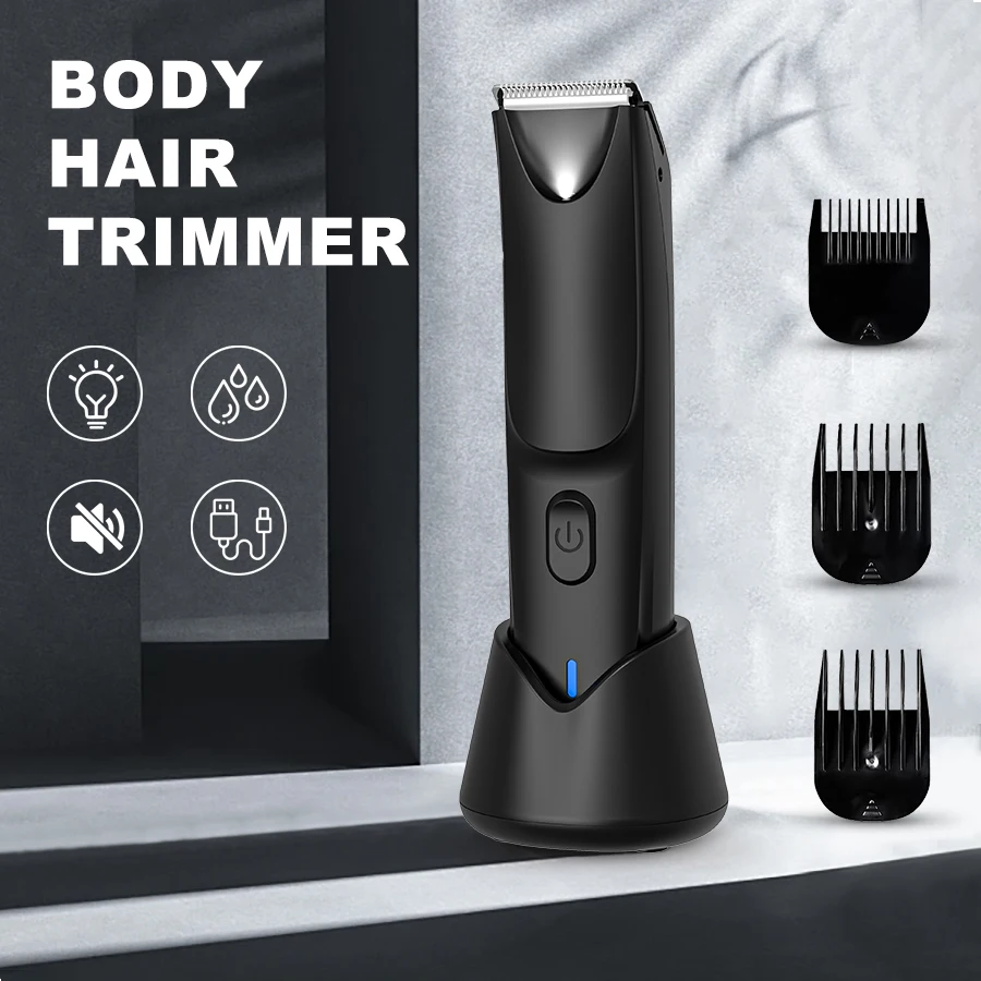 Groin Hair Trimmer - Electric Manscape Trimmer for Men, Waterproof Ball Trimmer for Pubic/Body/Groin Grooming with Ceramic Blade