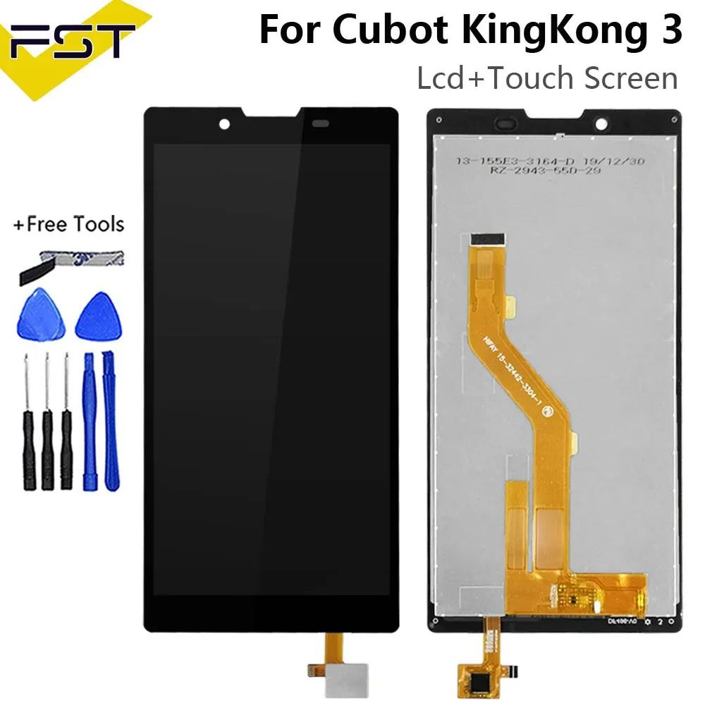 Black For Cubot KingKong LCD Display with Touch Screen Digitizer Assembly For Cubot King Kong Phone Accessories+Tools