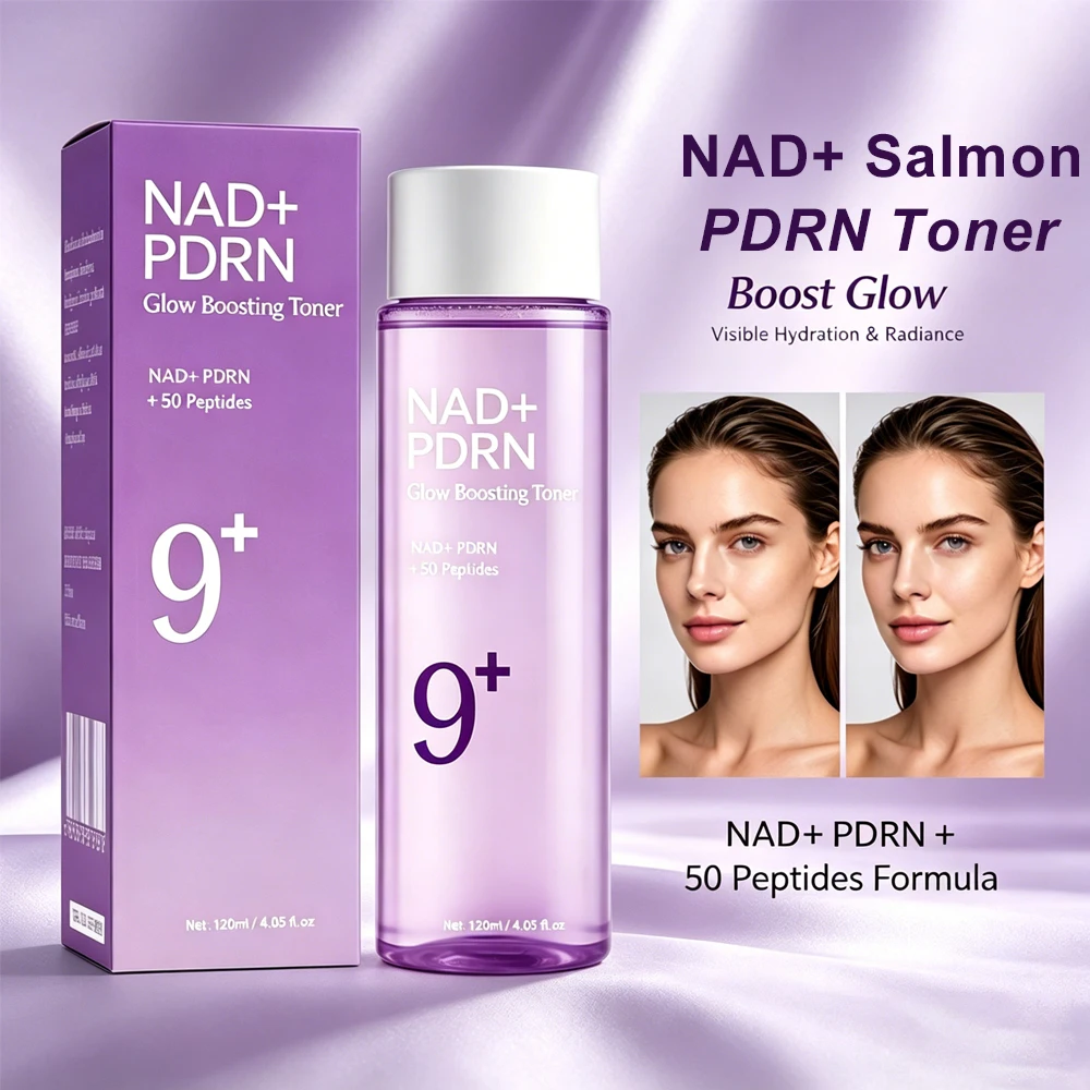 

NAD+ Salmon PDRN Glow Boosting Toner, Hydrating & Firming Toner , Fine Lines, Peptides PDRN for Radiance, Korean Skincare, 120ML