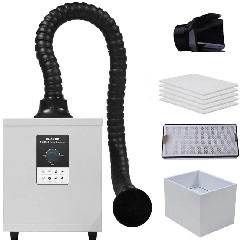 FES150 مستخرج الدخان لحام مستخرج الدخان مع مرشحات 3 مراحل منقي شفط قوي لحام النقش بالليزر