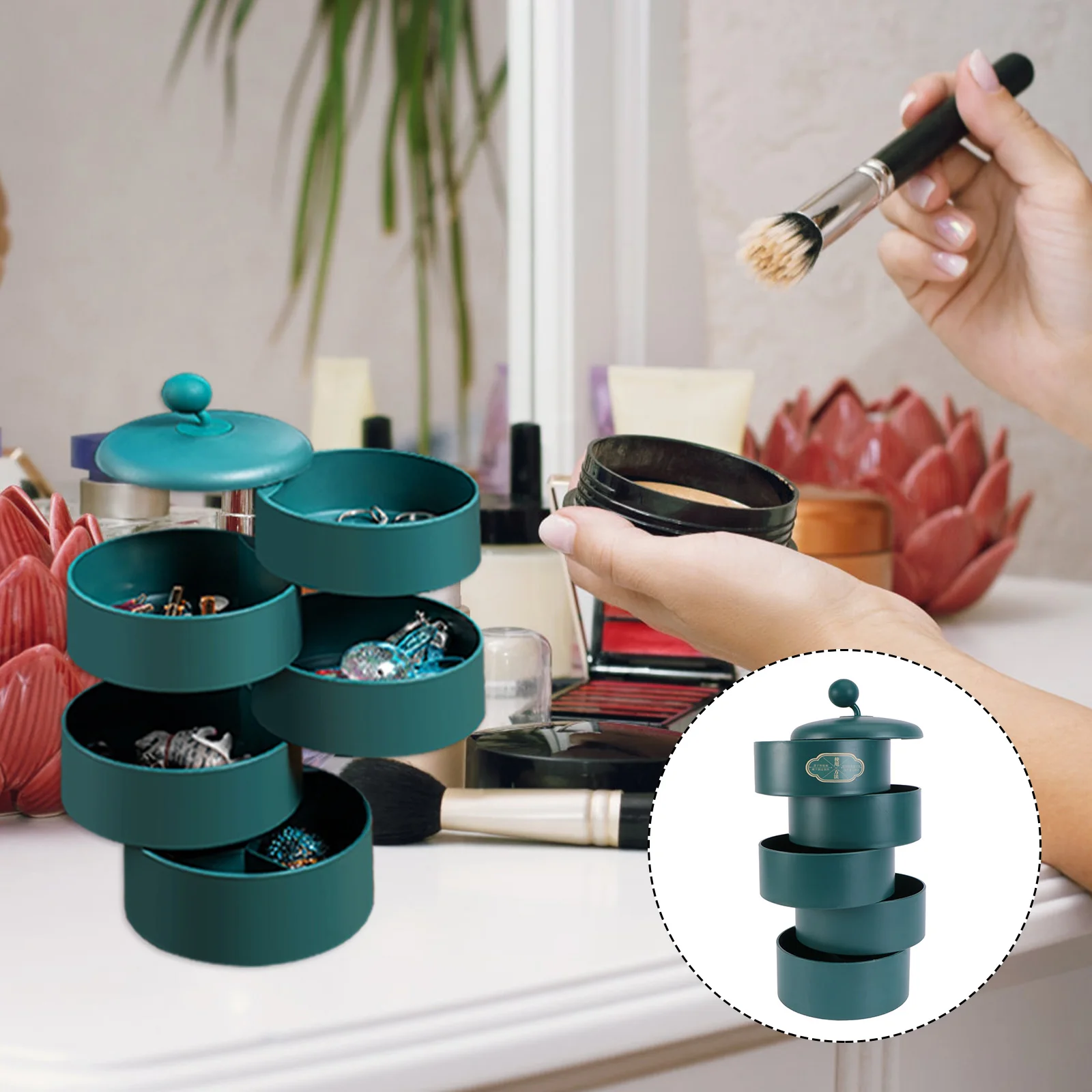 

Jewelry Storage ABS Rotating ganizer Display Case Earring ganizer Earring Large Capacity Beautiful Practical Use