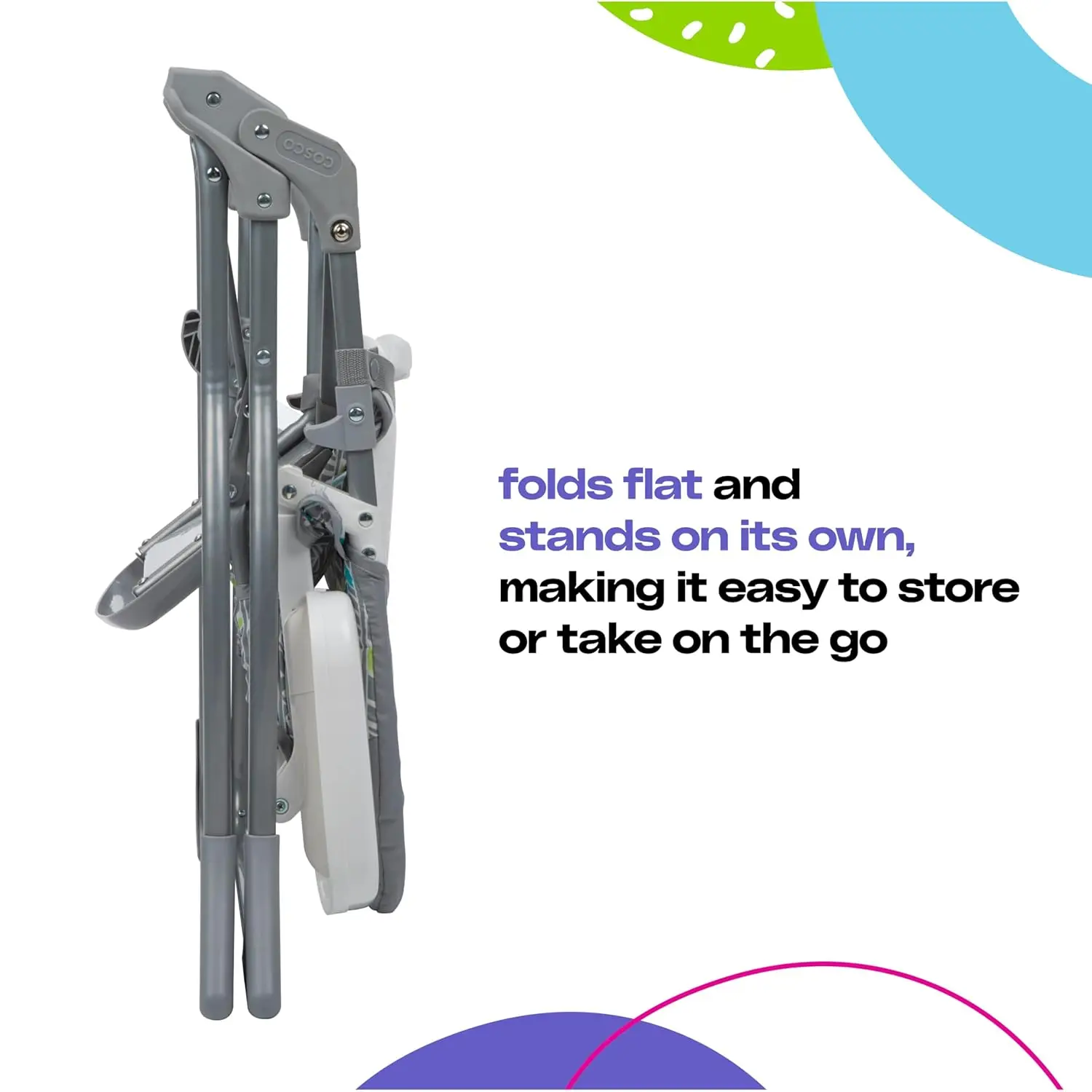 Cadeira alta infantil para bebê, cadeira alta dobrável simples, design conveniente, leve e compacto, Mapleton