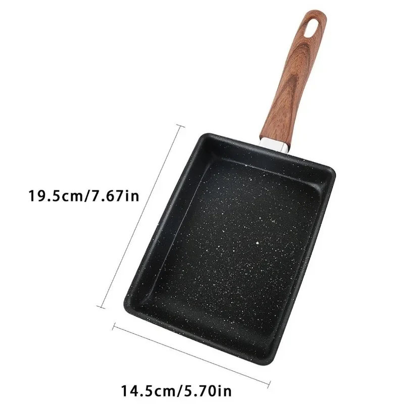 Non-Stick Omelette Pan Tamagoyaki Wok Japanese Egg Pan Skillet Rectangle Tamago Pan Small Egg Frying Pan with Cooking Tools