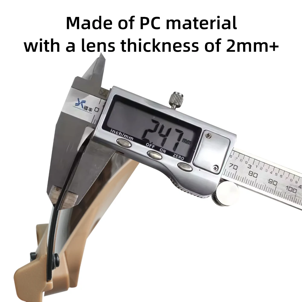 Les lunettes viennent avec des crochets et peuvent être utilisées avec un masque facial sont des casques de sécurité en plein air pour les jeux de personnes réelles, lunettes de chasse