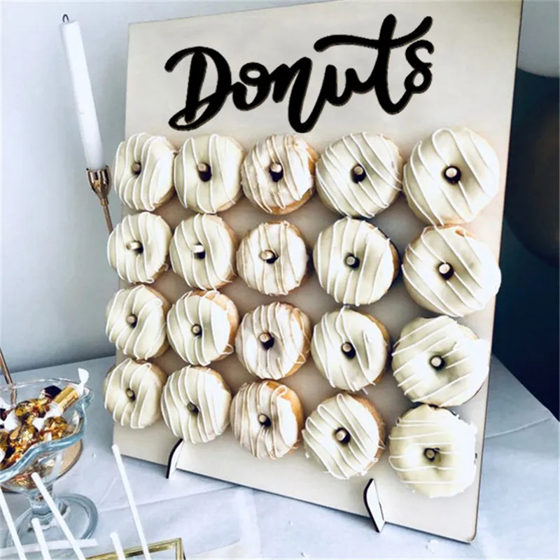 DIY Wooden Donut Wall Donut Holder 20/9 stick Doughnut Display Stand Wedding Table Decorations Birthday Party Favors Baby Shower