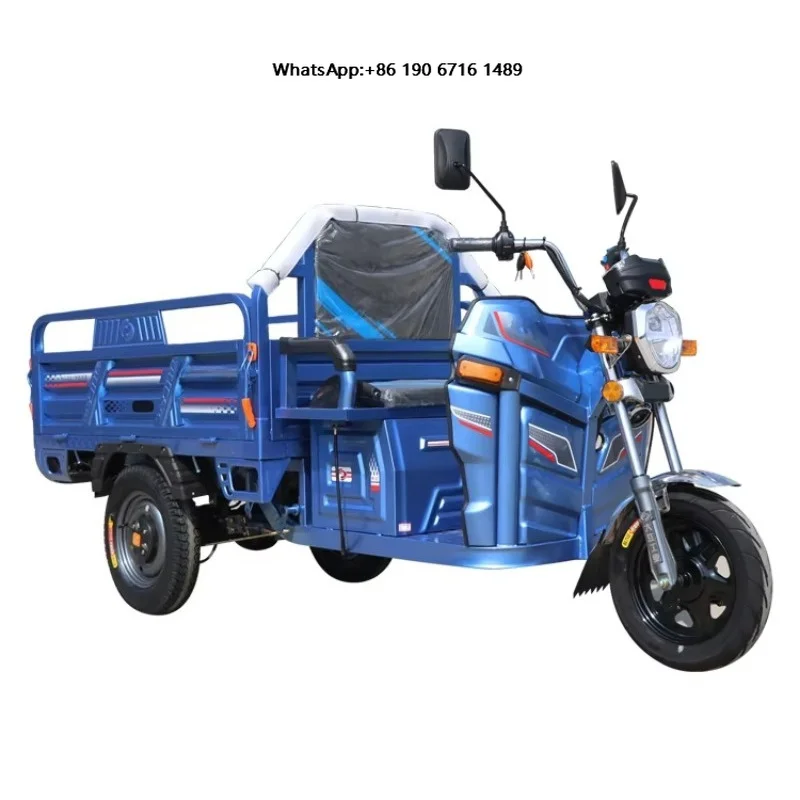 High Power 48V Electric Tricycle for Heavy Agricultural Freight with 400kg Payload Open Body Type 50-70km/h
