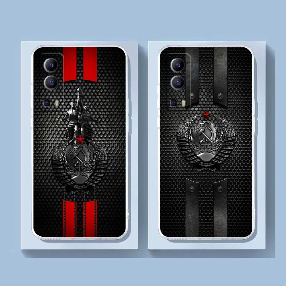 Clear Phone Case For VIVO Y30 Y32 Y33S Y50 Y51S Y52S Y53S Y55S Y66 Y77 Y93 Y95 Y97 5G 4G Case Funda Shell Emblem Of Russia CCCP