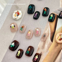 100pcs Wholesale Anime Worker Image 3D Ornaments Short Nail Design Human Women Decor Life Adults Nail Art DIY Resin Trinkets 404