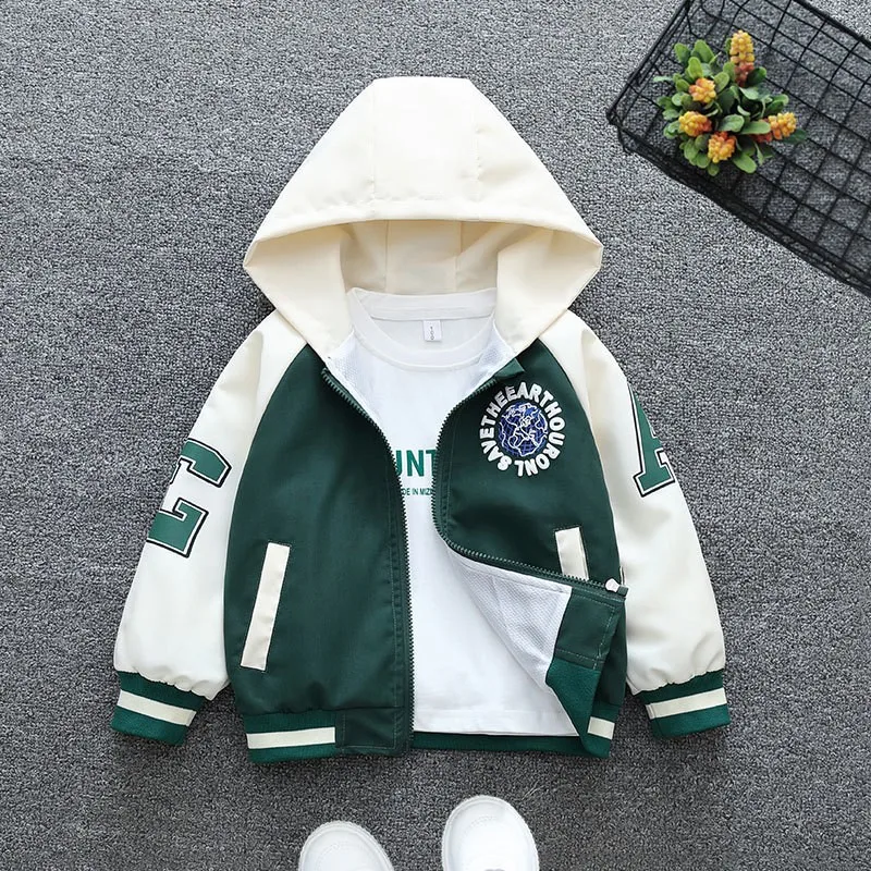 Children Boys Hooded Jacket Autumn Windbreaker Print Outerwear Sports Casual Clothing Christmas Birthday Gift 2-12 Year Old New image 3