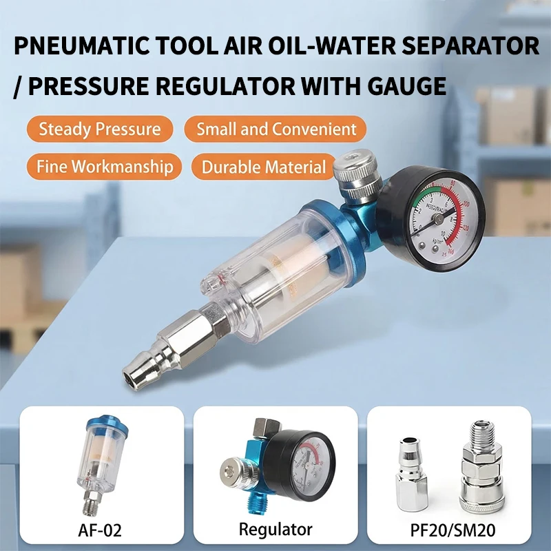 

5 шт. 1/4'' Влагоотделитель для воды и масла, воздушный фильтр, влагопоглотитель европейского типа для компрессора, пистолета-распылителя, инструментов, деталей для пневматического оборудования