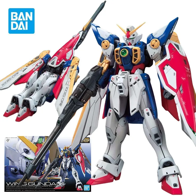 

BANDAI RG 1/144 XXXG-01W Wing Gundam Action Figures Mobile Suit Gundam Build Fighters Anime Model Kit Toys for Boys Collection