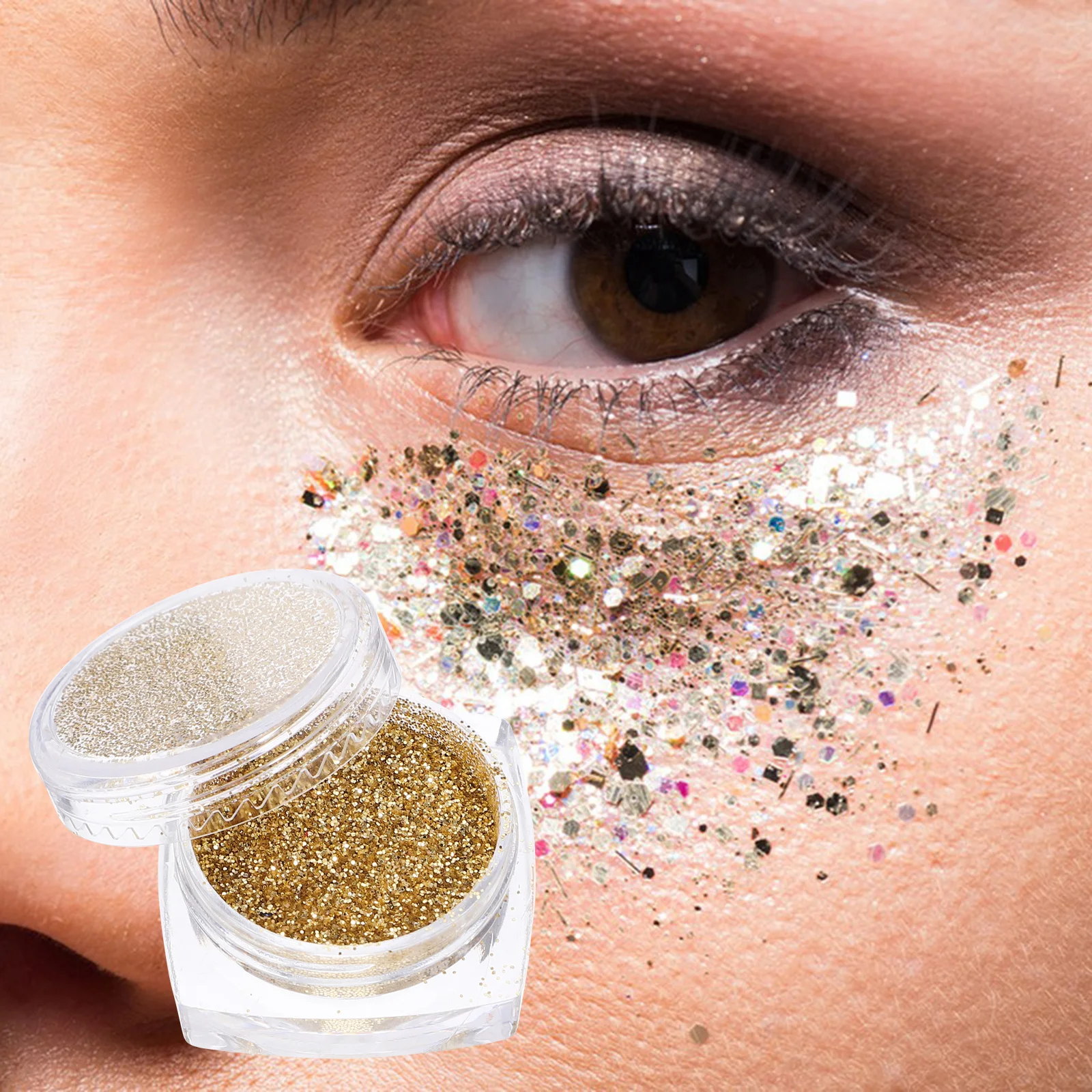 2개입 쉬머 하이라이터 파우더 글리터 아이섀도우 루즈 피그먼트 올데이 실키 샤인 가벼운 미네랄 더스트