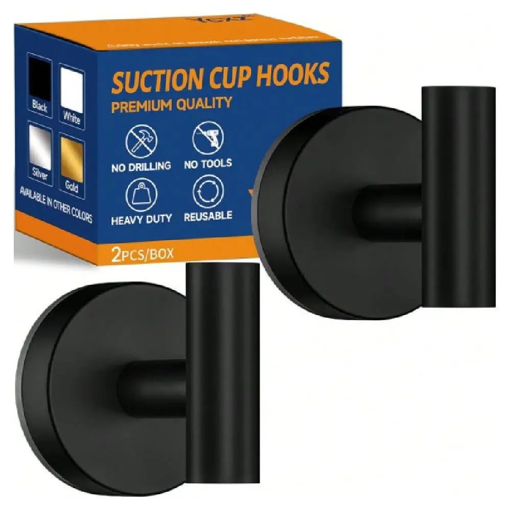 

Cup Hooks For Shower,Bathroom,Kitchen,Window,Glass Door,Mirror,Tile,15LB Heavy Duty NoDrill Bath Robe Hook For Hanging Loofah,T