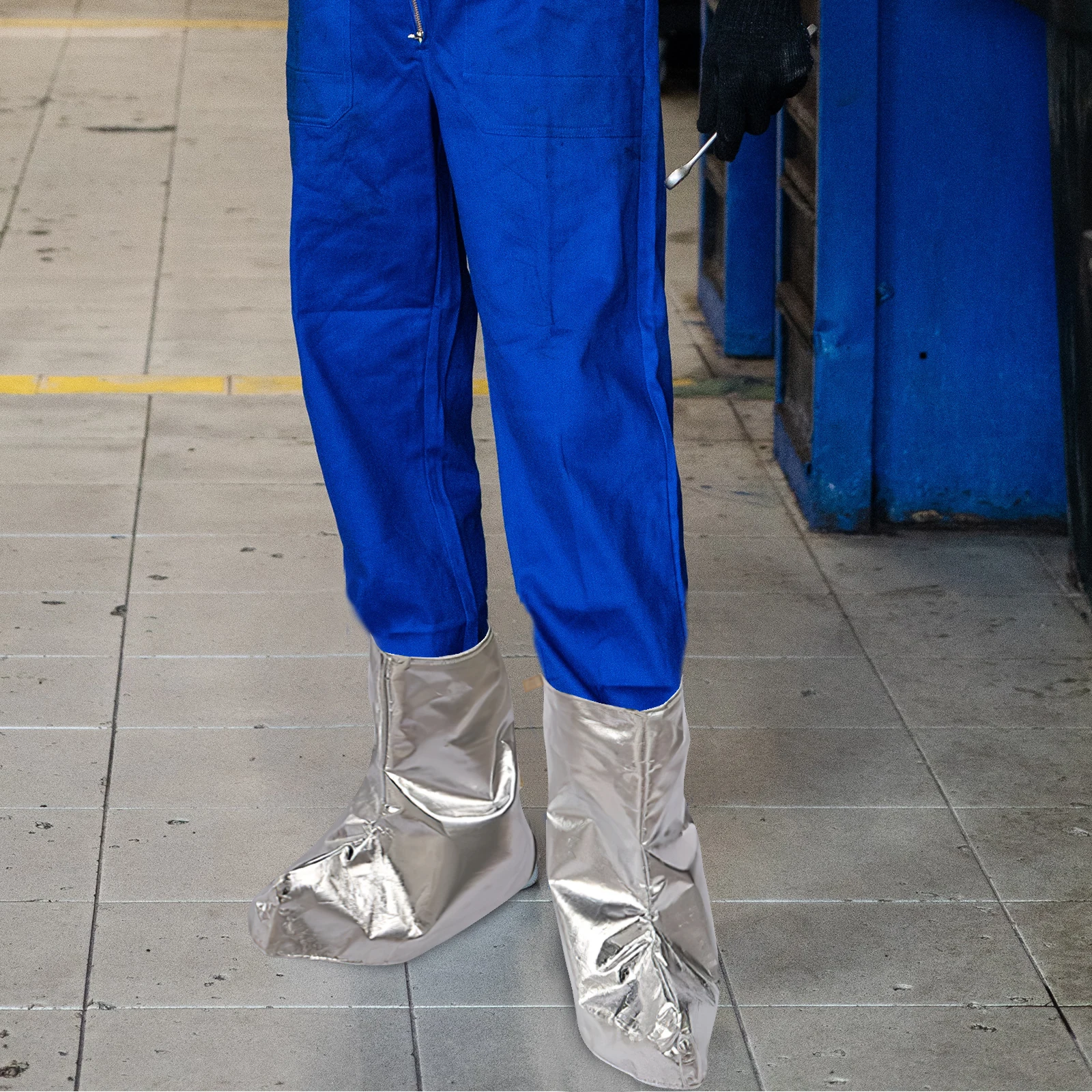 

Aluminum Foil Burn Foot Cover Welding Shoe Protector Durable Breathable Men Anti Burn Aluminum Foil Foot Cover Factory Work