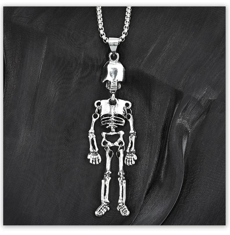 Ciondolo da uomo con montatura scura in acciaio al titanio, lunga catena di maglioni, collana da uomo per coppia