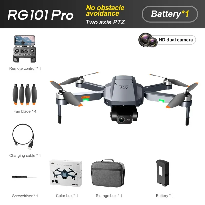 RG101 Pro Drone GPS 4K HD Dual Camera Professional With 2-Axis Gimbal 5G WIFI Obstacle Avoidance Brushless RC Quadcopter Drones